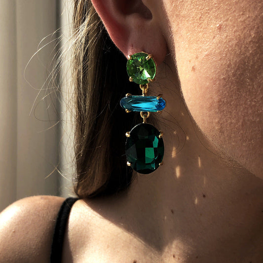 Elegant lady-style mid-century earrings