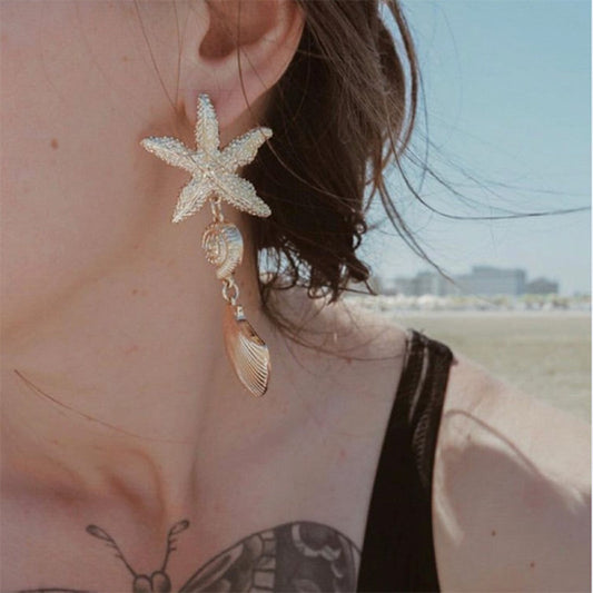 Ocean series starfish shell earrings