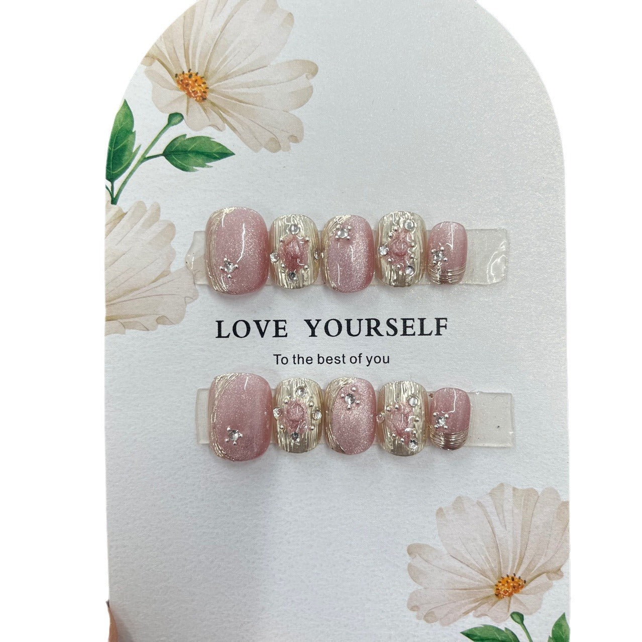 Burati series pure desire pink Handmade Press on Nails