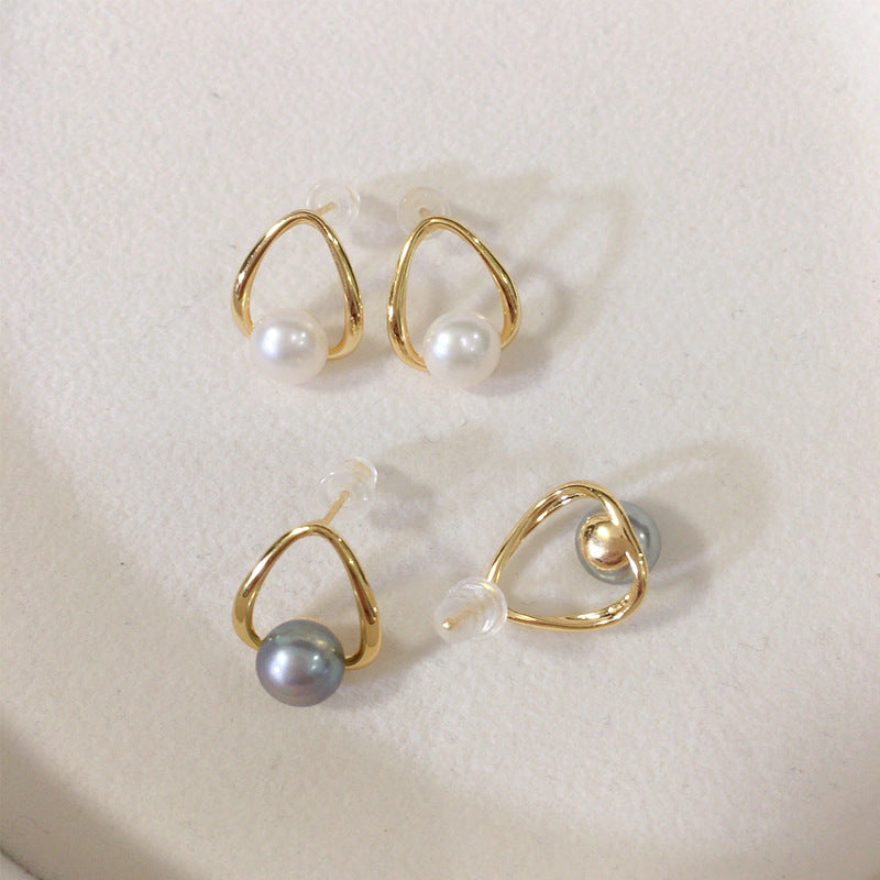Luxe freshwater pearl 18K gold plated earrings