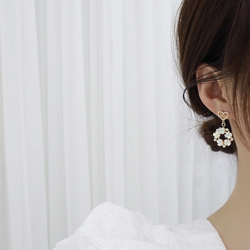 'Love' Flower Earrings