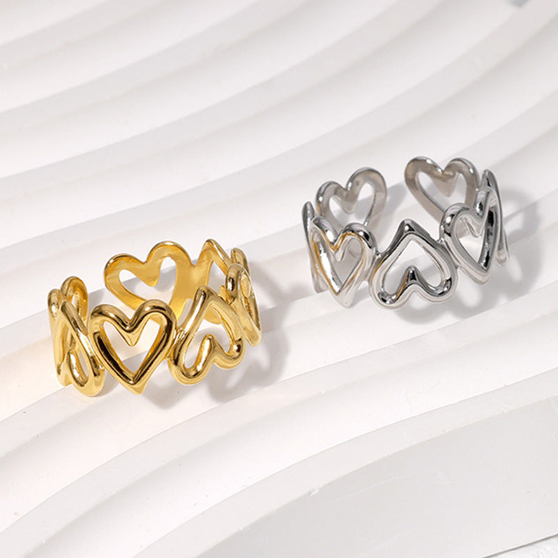 Simple opening adjustable heart ring