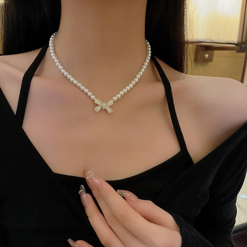 Coquette Aesthetic Pearl Necklace by Alice Leroy®