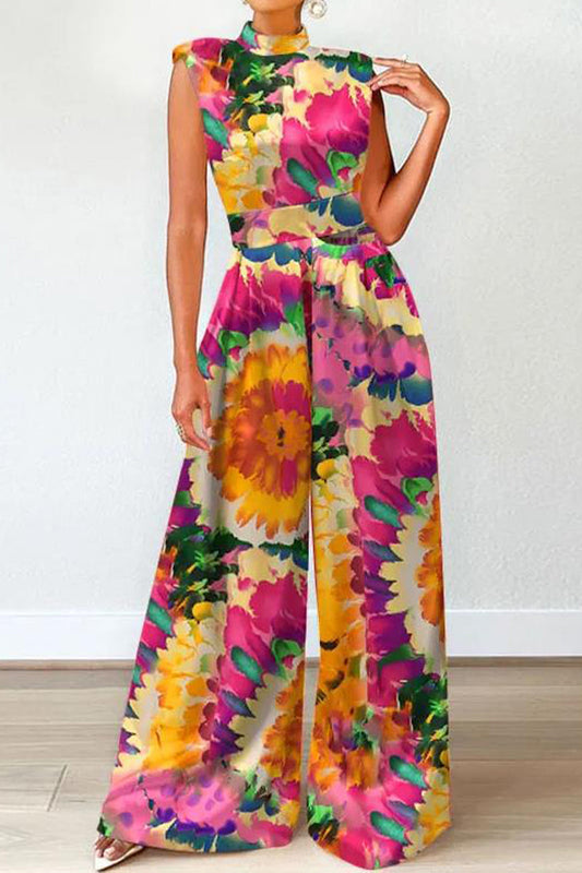 Elle&Vire® - Turtleneck Jumpsuits with Elegant Floral Print