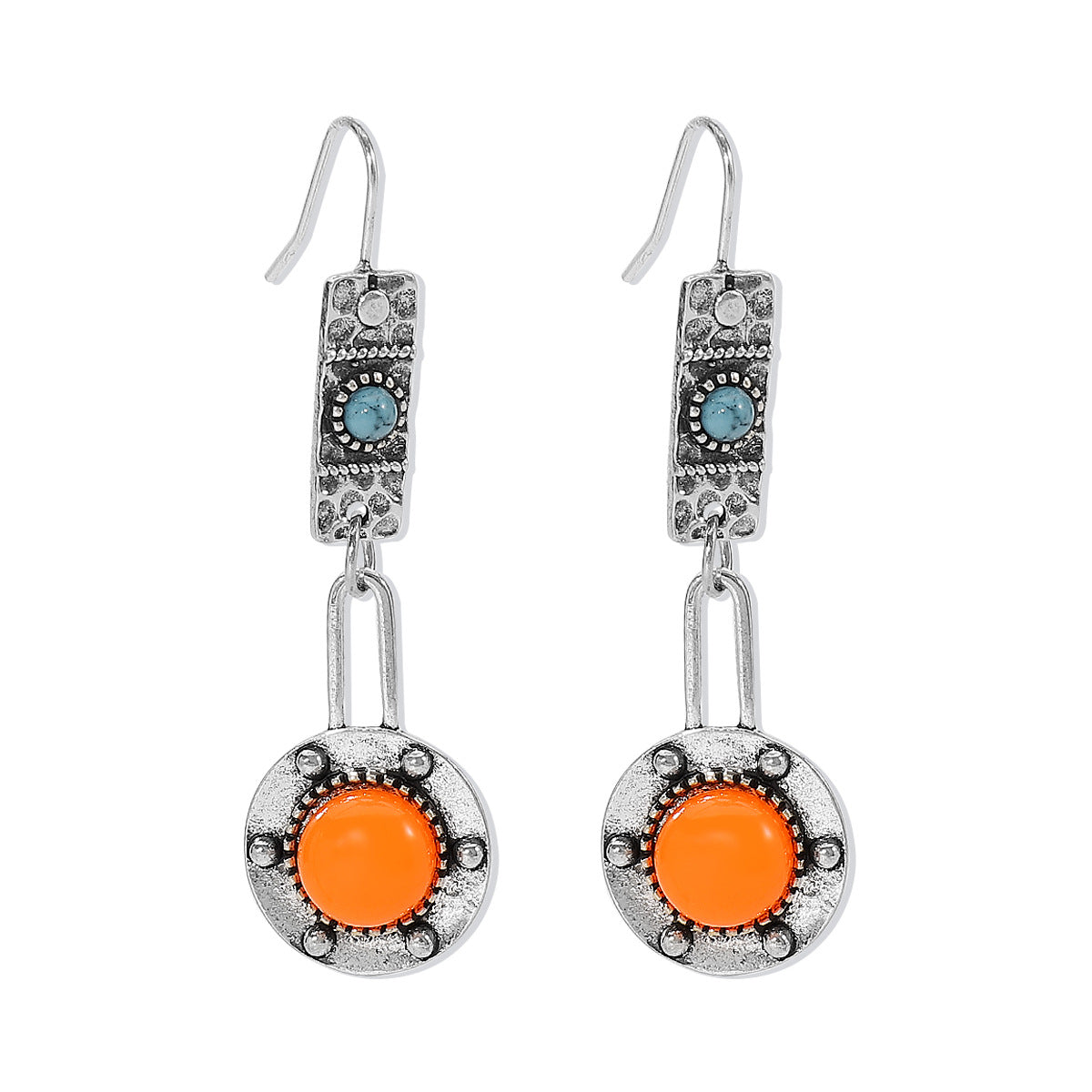 Exotic design micro-embellished cross earrings