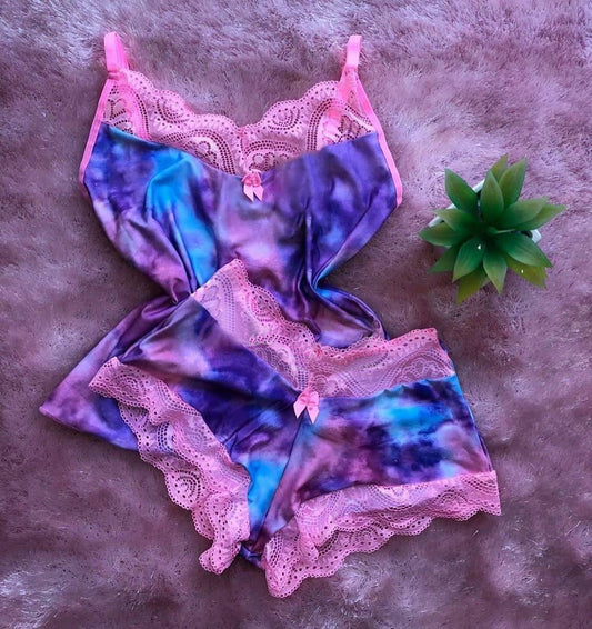Sexy lace tie-dye lingerie for ladies