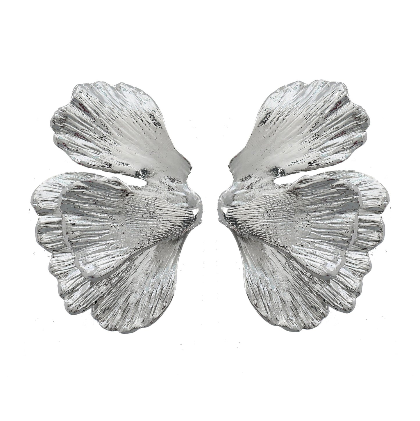 Exaggerated Alloy Leaf Flower Earrings For Women