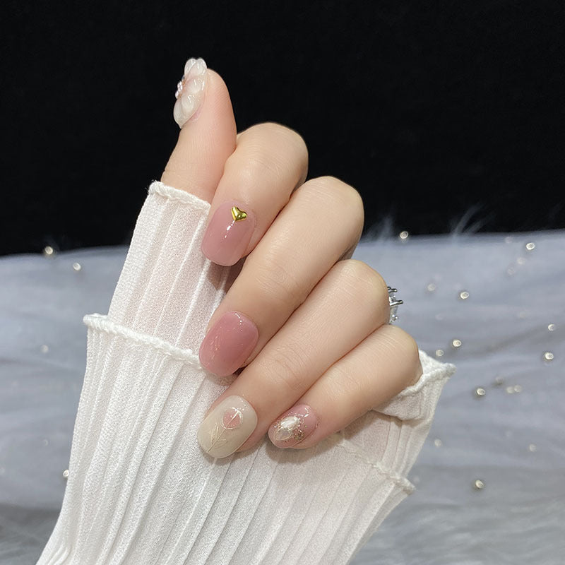 3D Tulip flowers pink Handmade Press on Nails