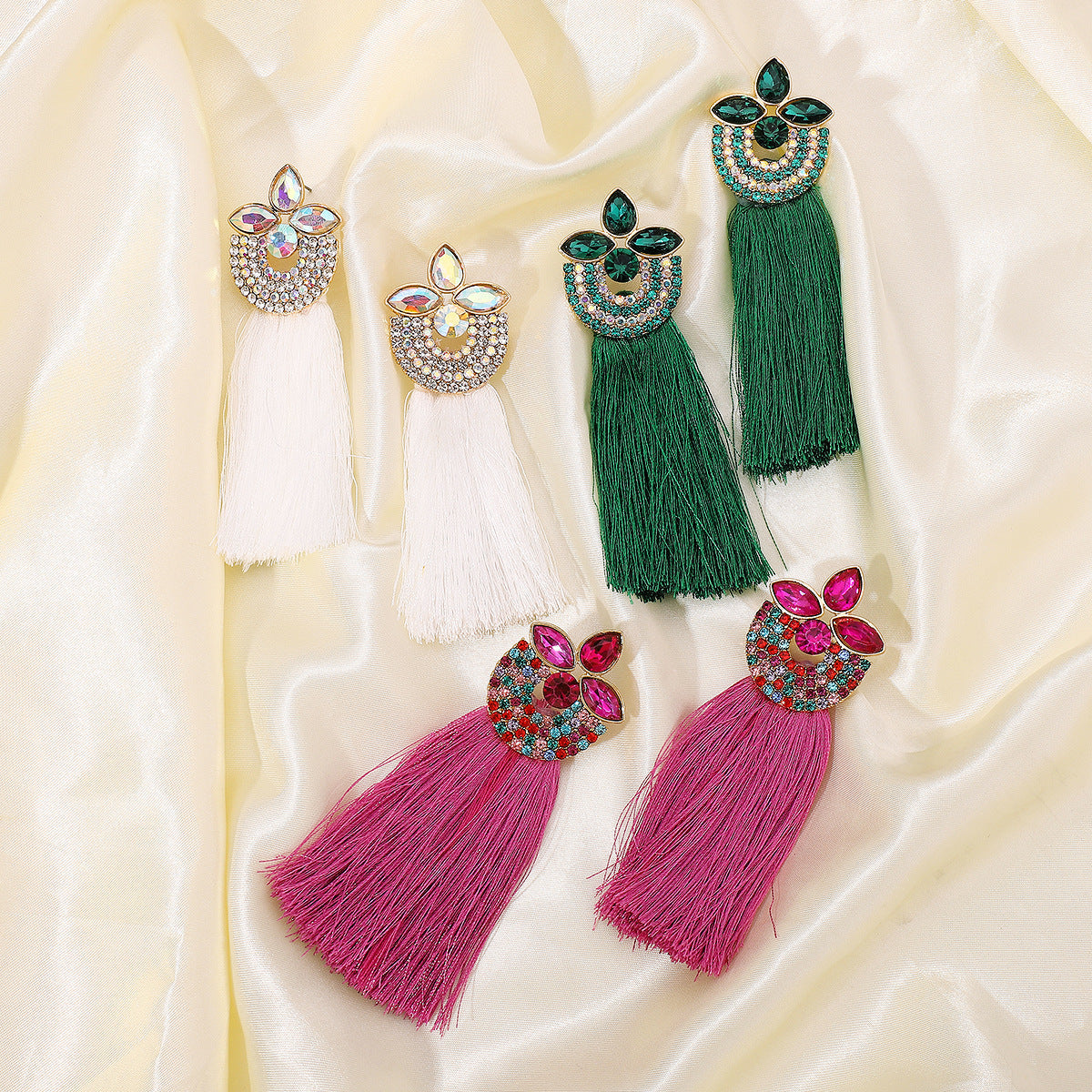Ethnic colorful tassel earrings