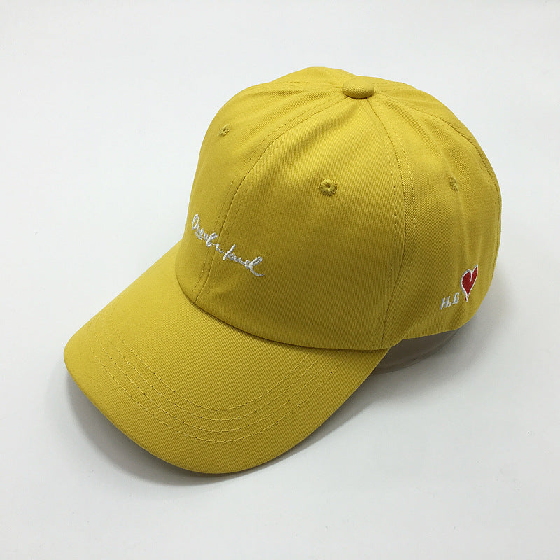 Sunscreen Peaked Cap Personalized Embroidered Yellow Belt Curved Brim Cap Patch Hat