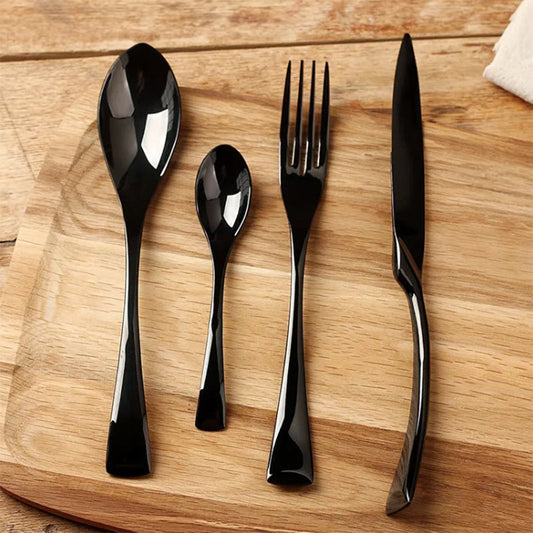 HomeTodåä? Gloss Black Cutlery Set