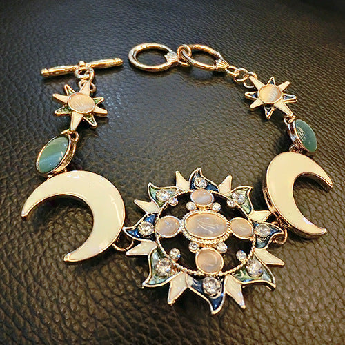 Opal Moon Sun Diamond Bracelet