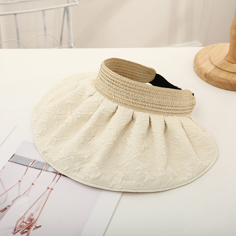 Temperament wind double-sided sun visor foldable shell hat sun hat women