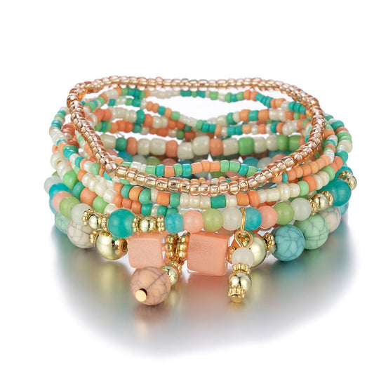 Bohemian Creative Turquoise Beaded Multilayer Bracelet