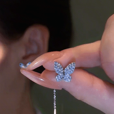 47% OFF - Shiny Diamond Butterfly Earrings