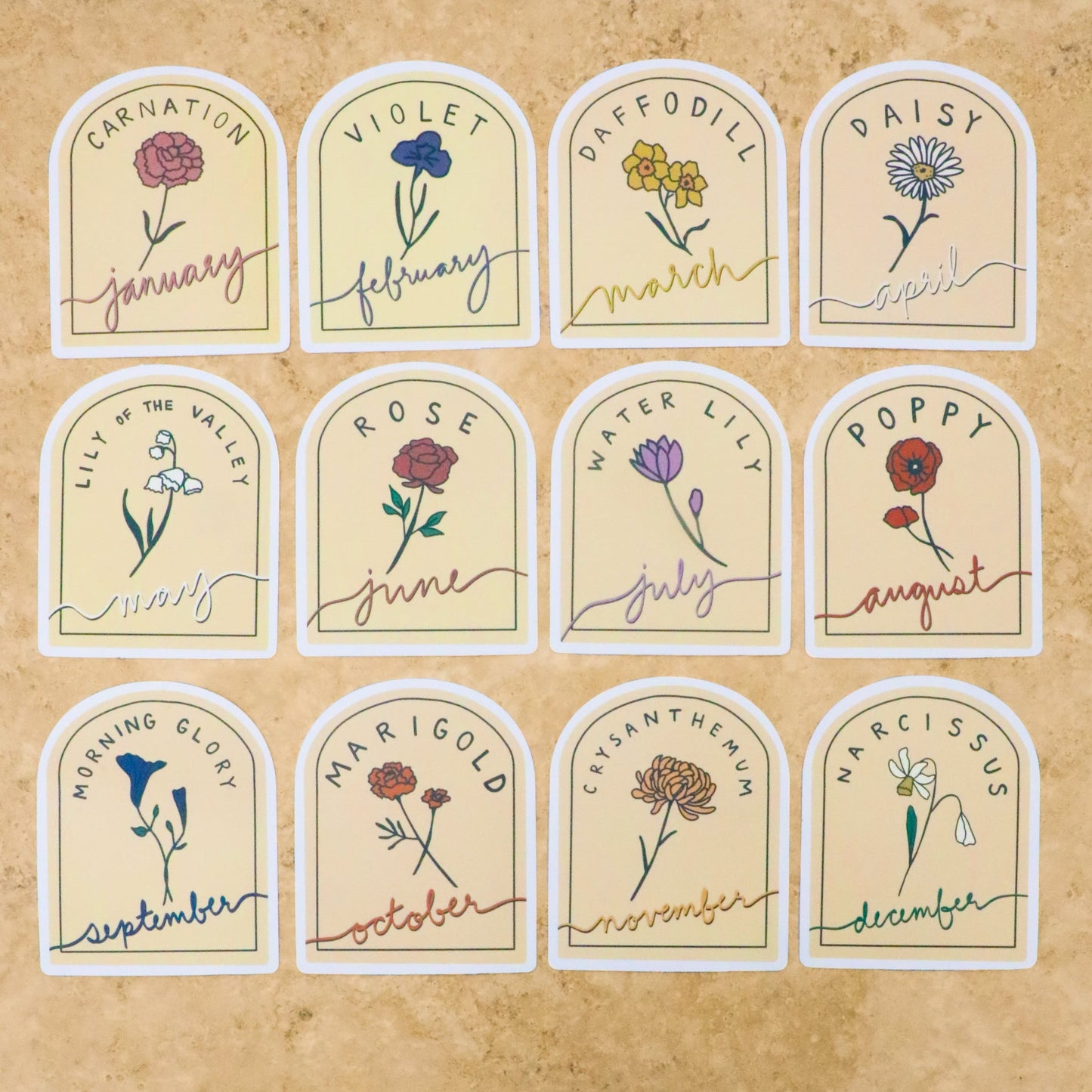 Birth Flower Sticker Pack (12pcs)