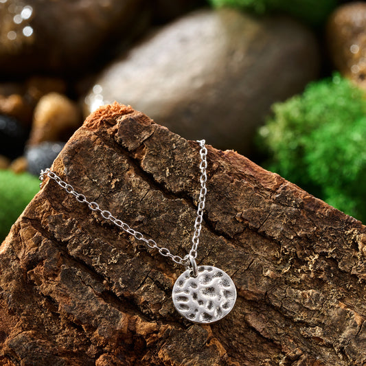 Hammered Ripple Coin Necklace