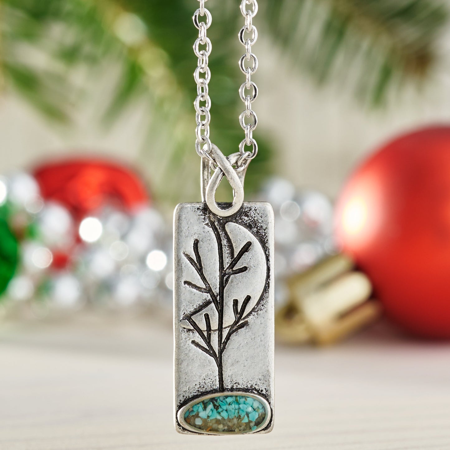 Turquoise Moon Tree Necklace