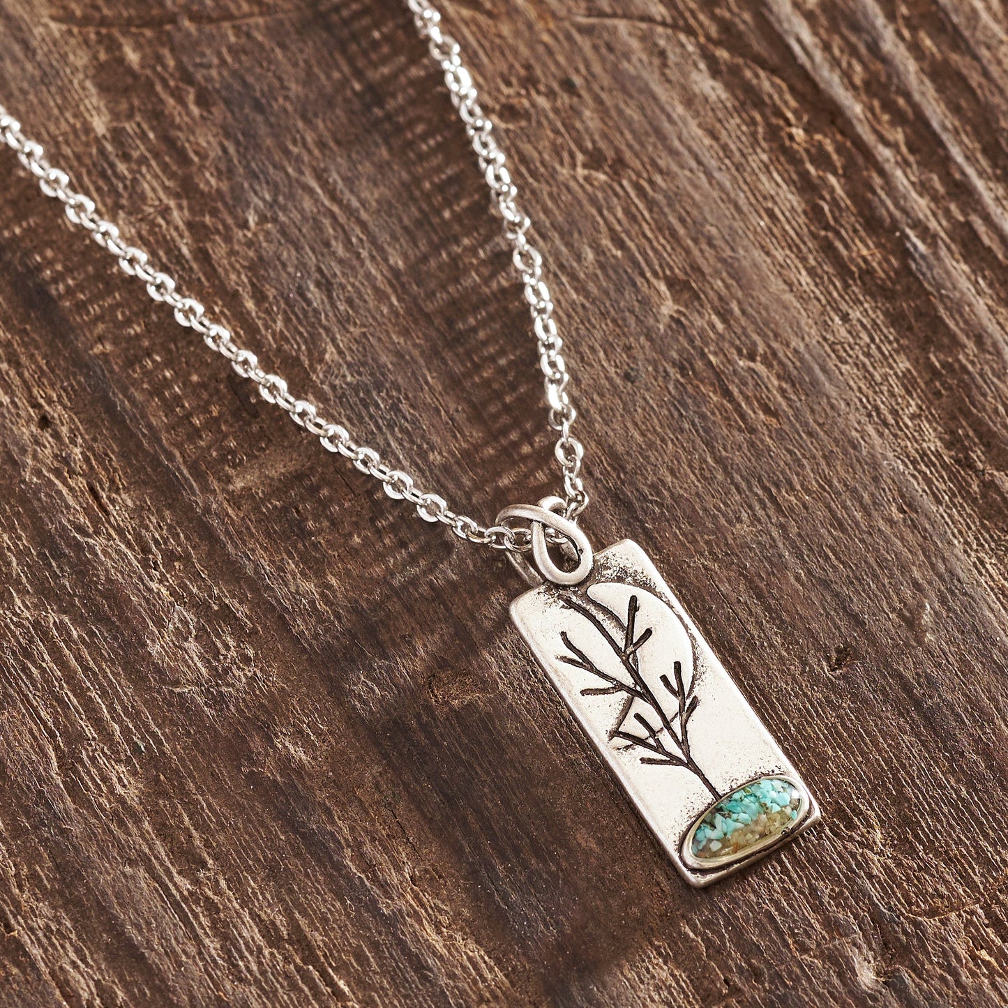 Turquoise Moon Tree Necklace