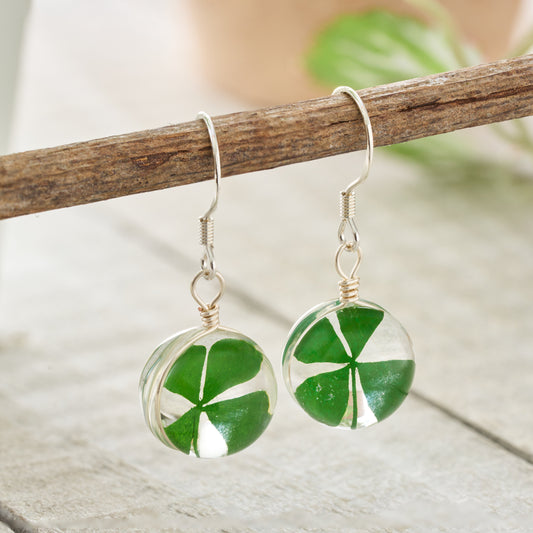 Four-Leaf Clover Ball Earrings