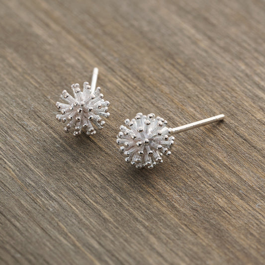 Sterling Silver Dandelion Studs