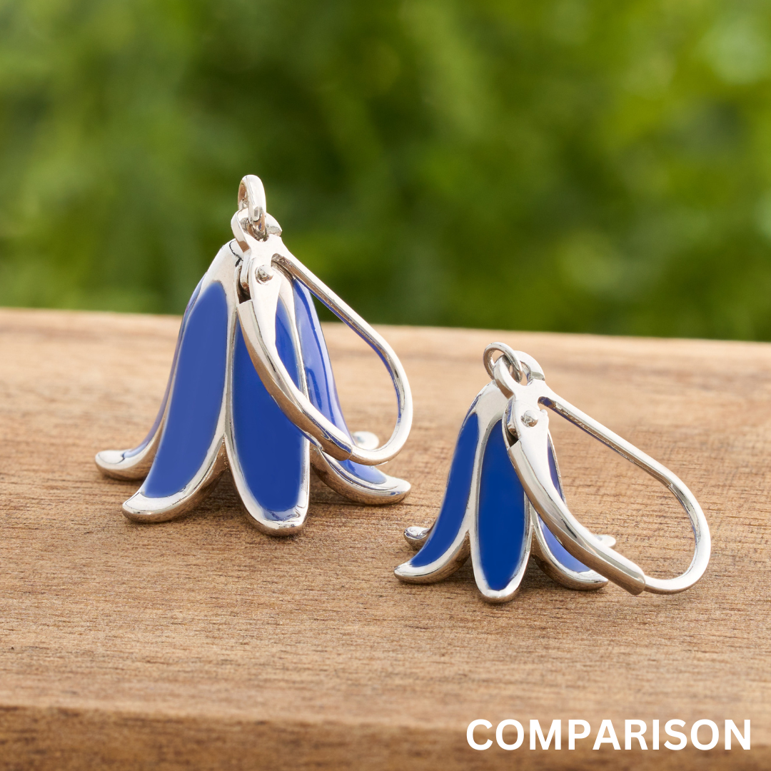 Leverback Bluebell Flower Earrings