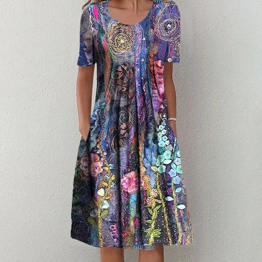 Iris A'leurs® - Midi dress with purple print