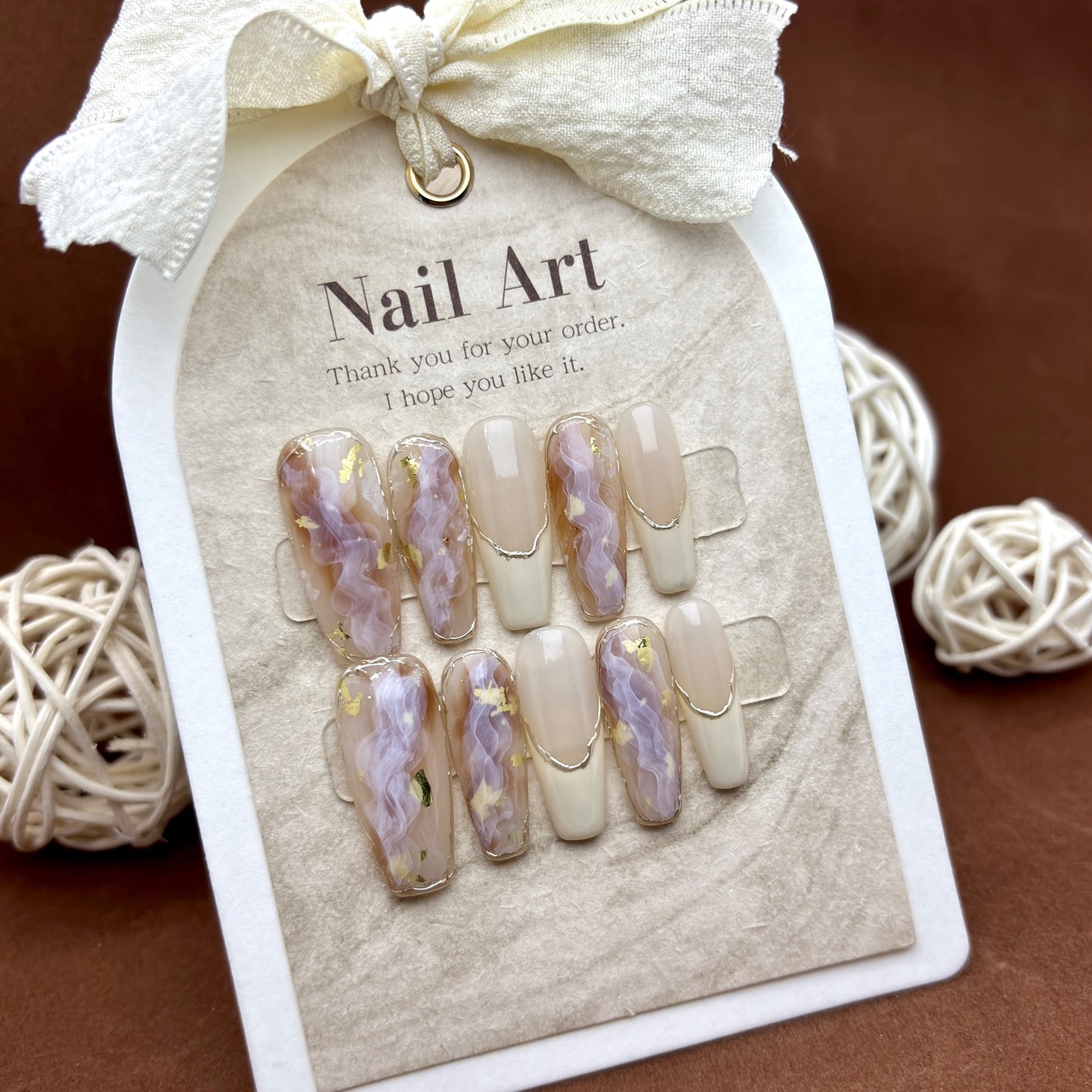 Handmade Ink smudge luxe Press on Nails