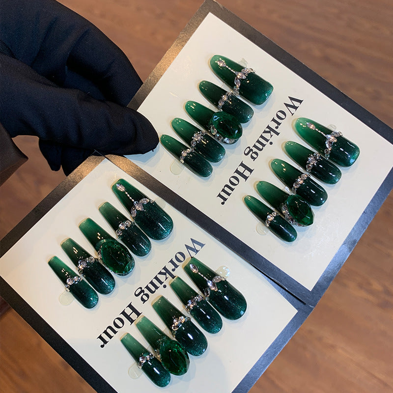 Jade Green Royal Handmade Press on Nails