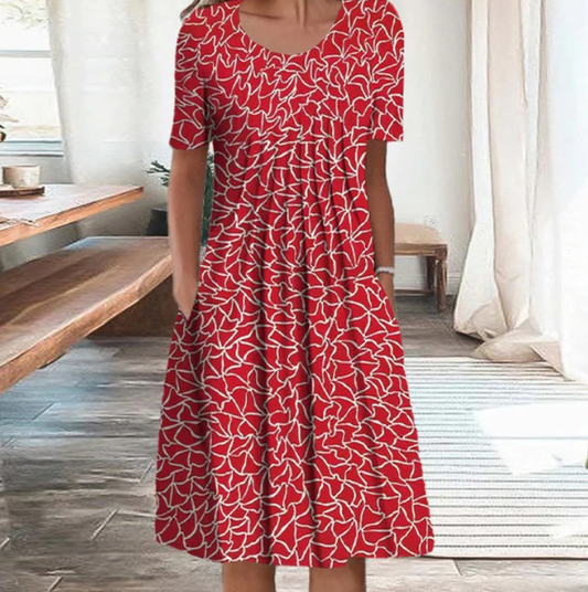 Elle&Vire® - Elegant red bohemian dress