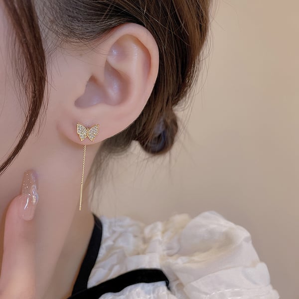 47% OFF - Shiny Diamond Butterfly Earrings