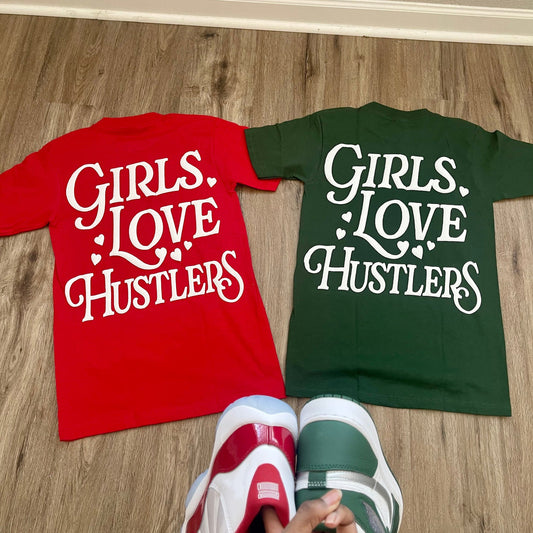 Casual Girls Love Hustlers Print T-Shirt