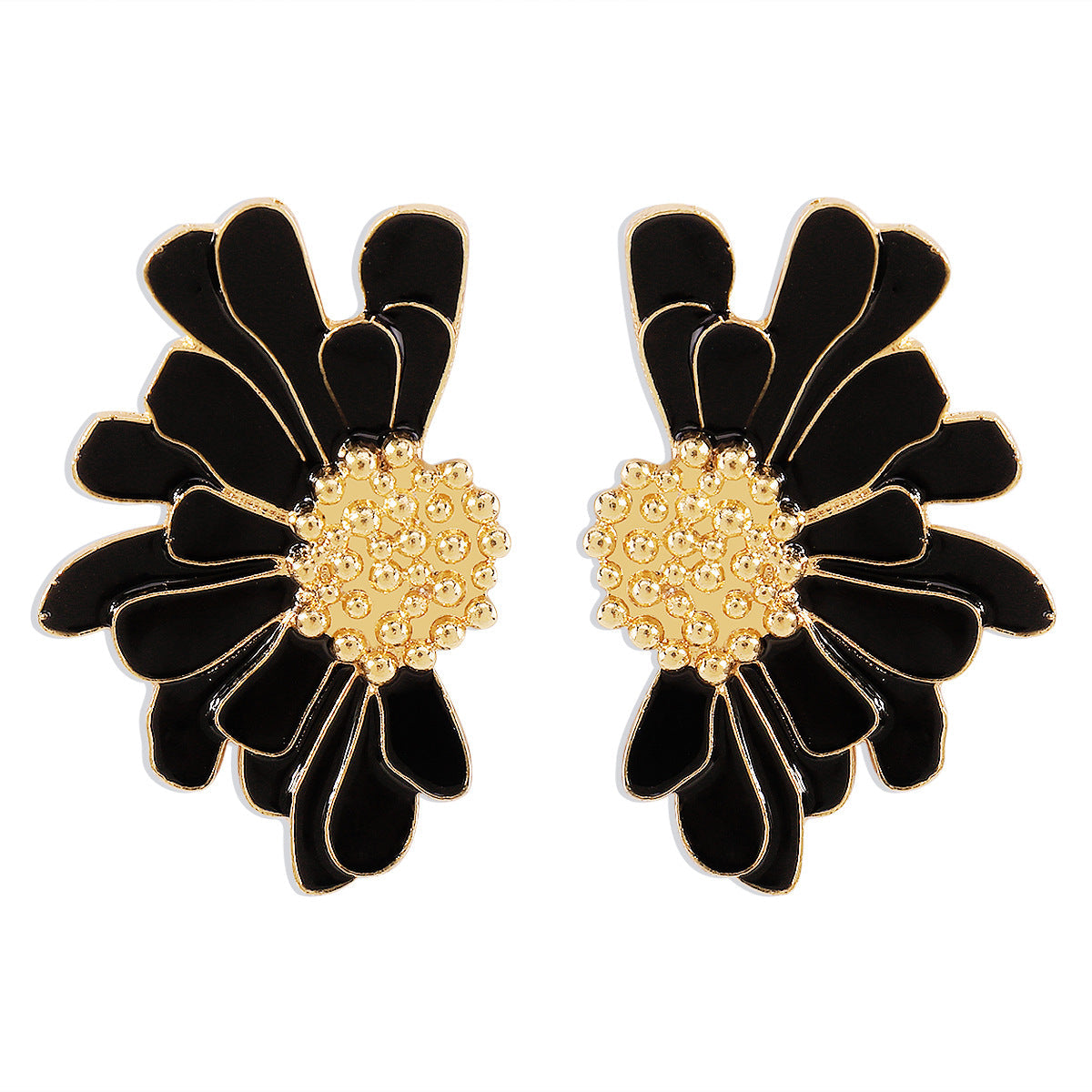 women's retro alloy flower stud earrings