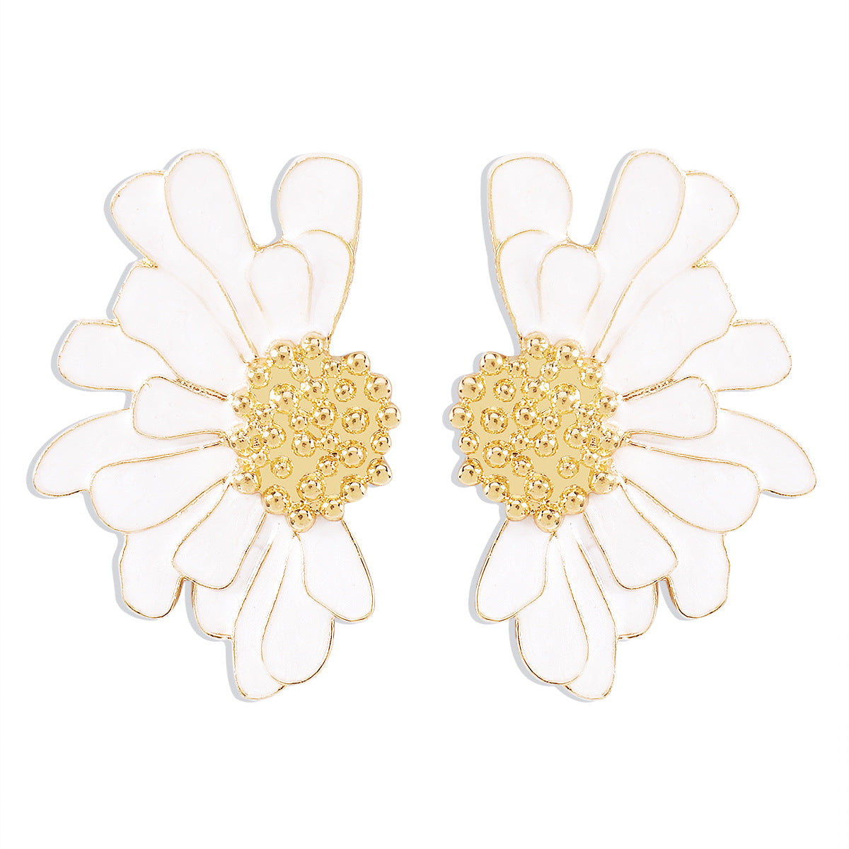 women's retro alloy flower stud earrings