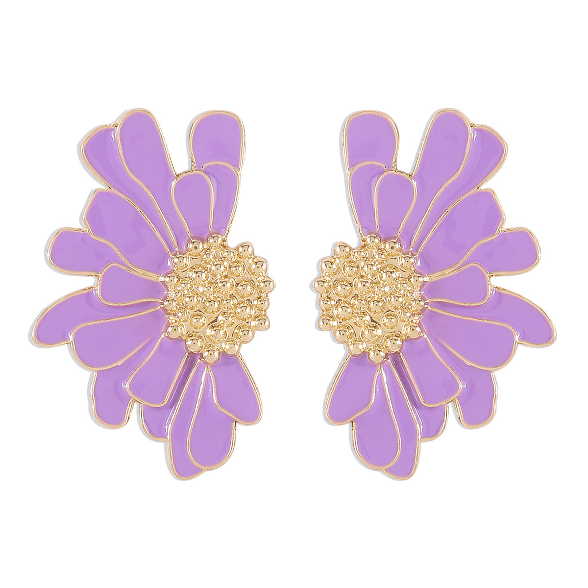 women's retro alloy flower stud earrings