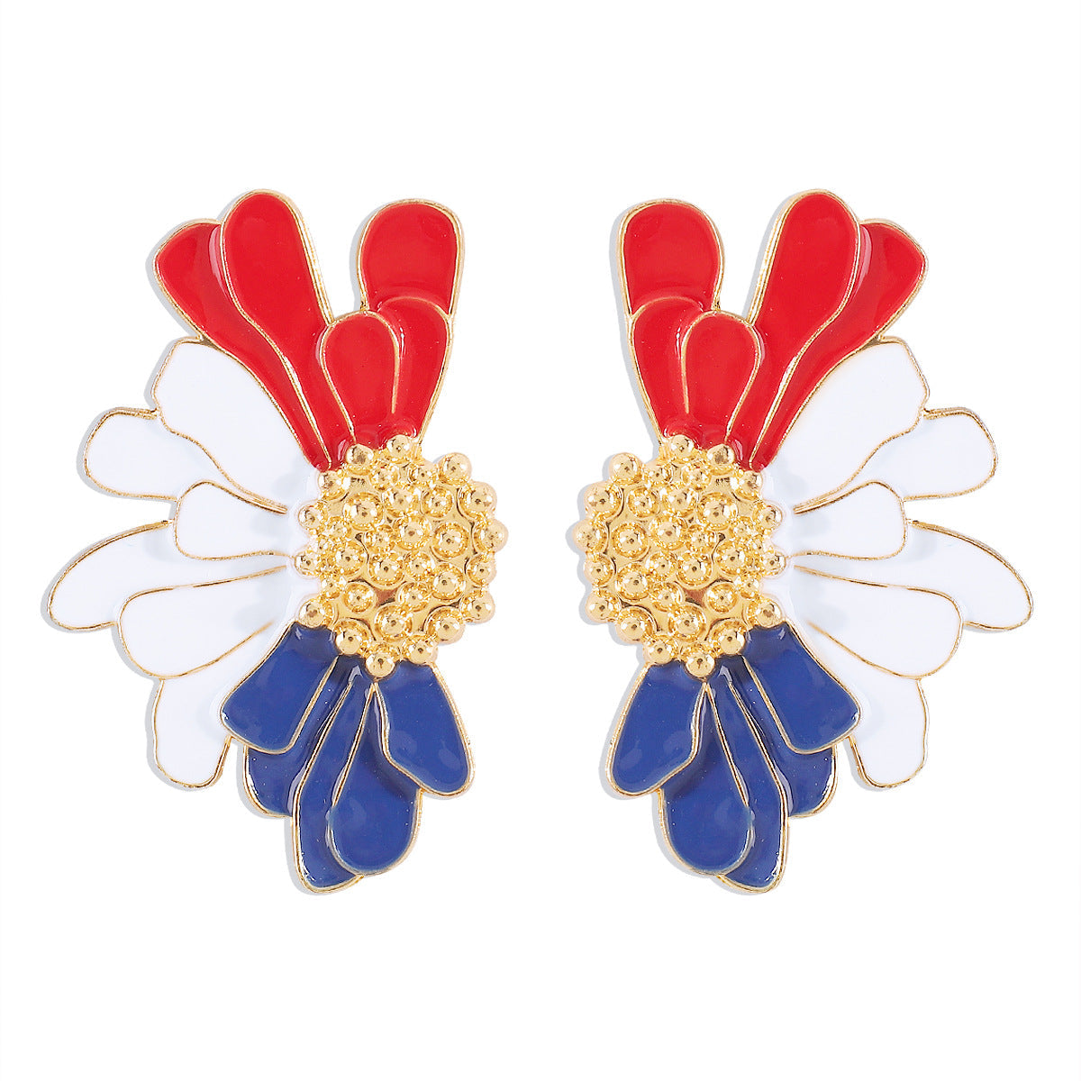 women's retro alloy flower stud earrings