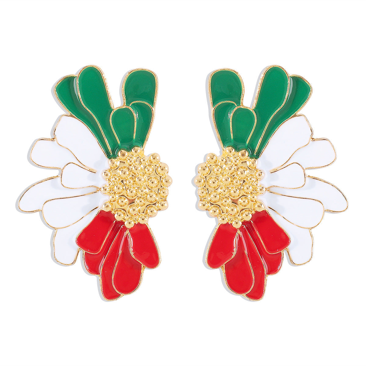 women's retro alloy flower stud earrings