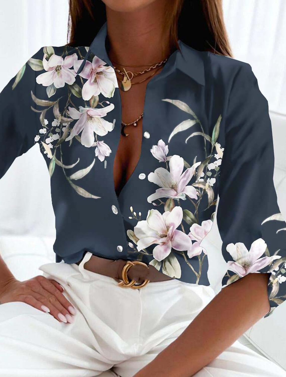 Elle&Vire® - Floral Button-Down in 4 New Colors