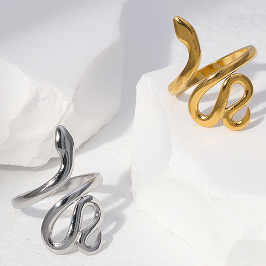 Personalized niche snake-shaped open ring