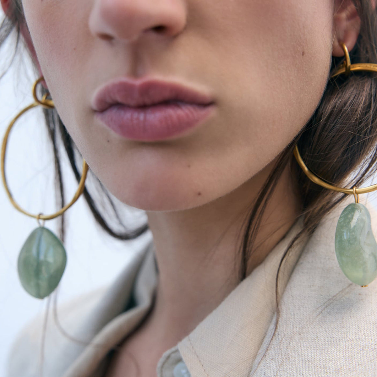 ZA retro temperament circle design earrings for women