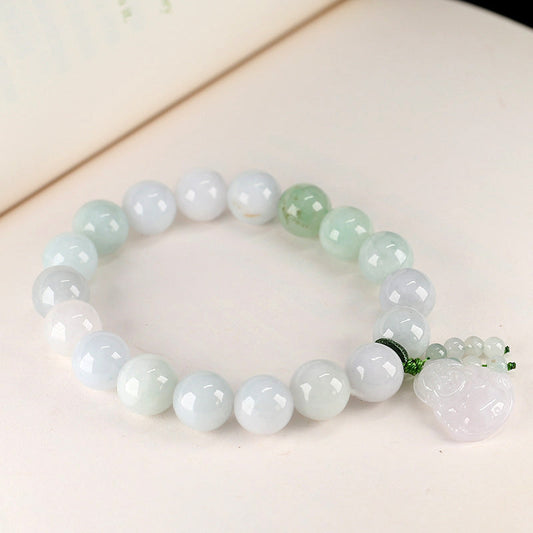 Maitreya Buddha • Emerald Jade Stone Bracelet