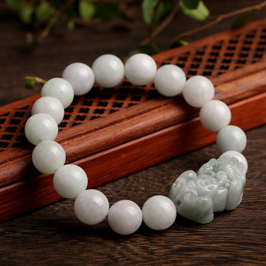 Natural Jadeite & Pi Yao Bracelet