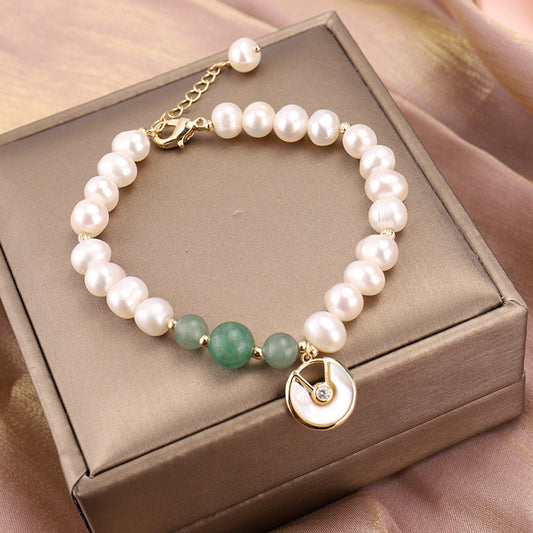 Snail shell • Pearl agate bracelet