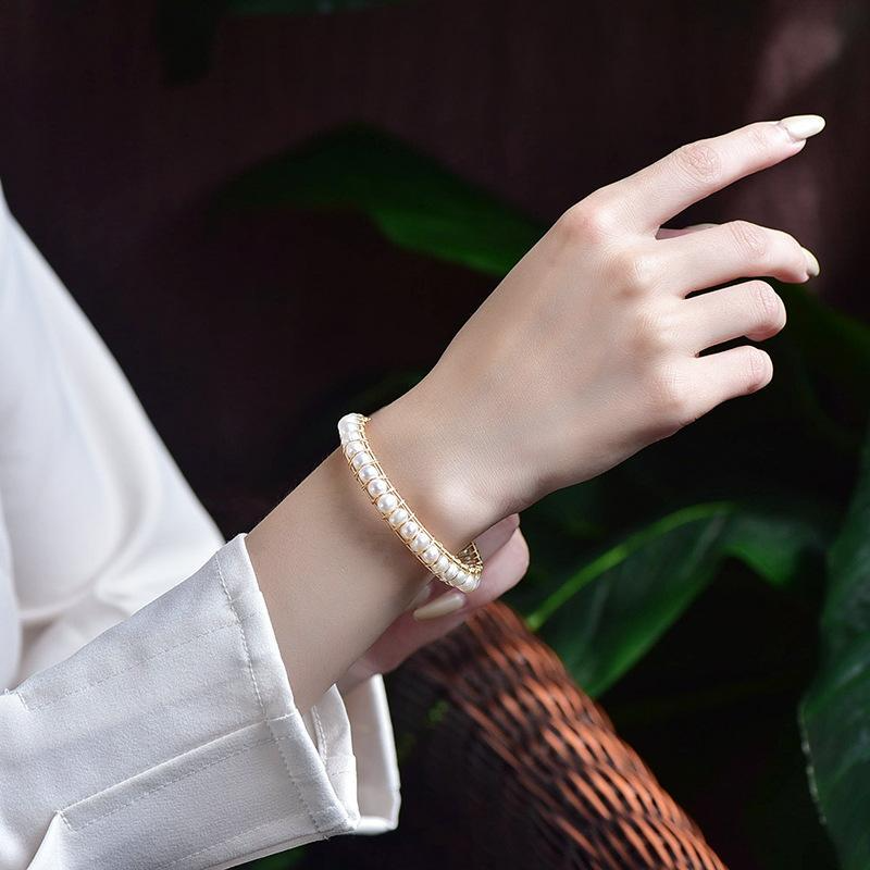 14K gold-covered pearl bracelet