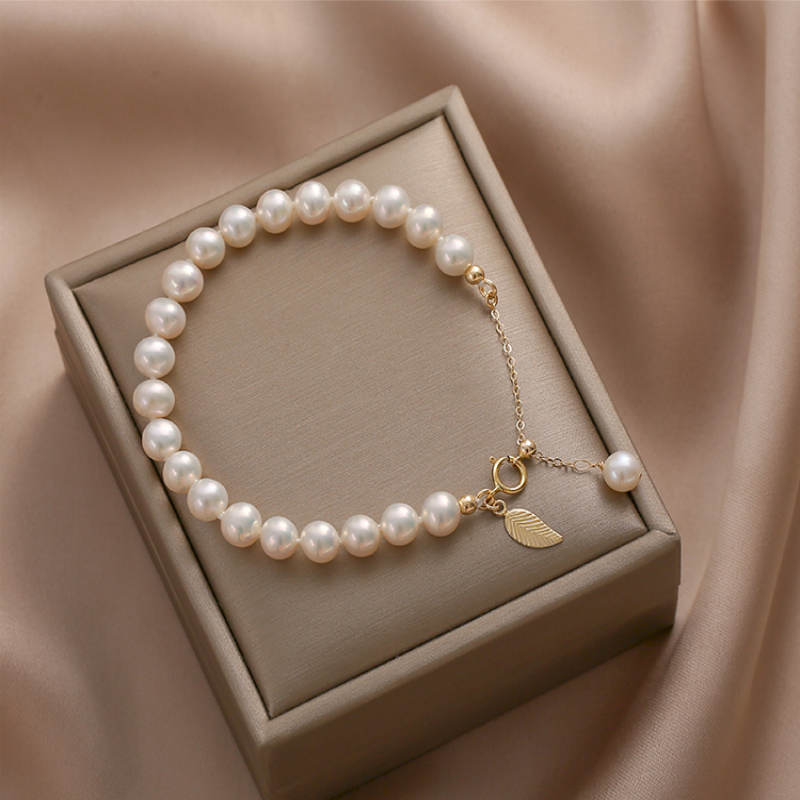 Gold Leaf•Pearl Bracelet