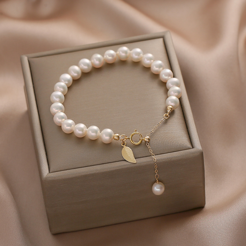 Gold Leaf•Pearl Bracelet
