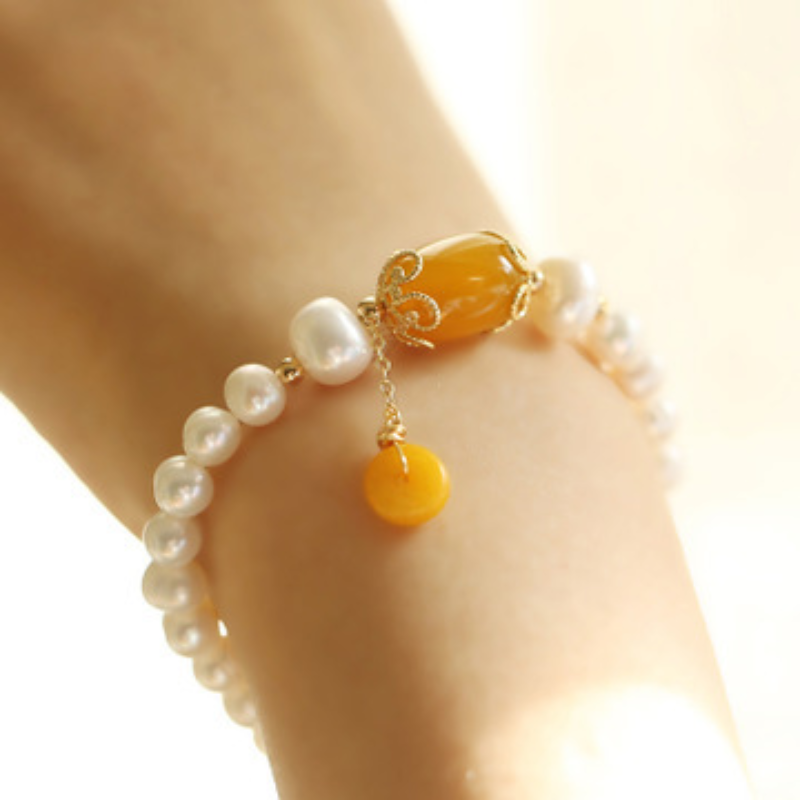Protect•Pearl Agate Bracelet