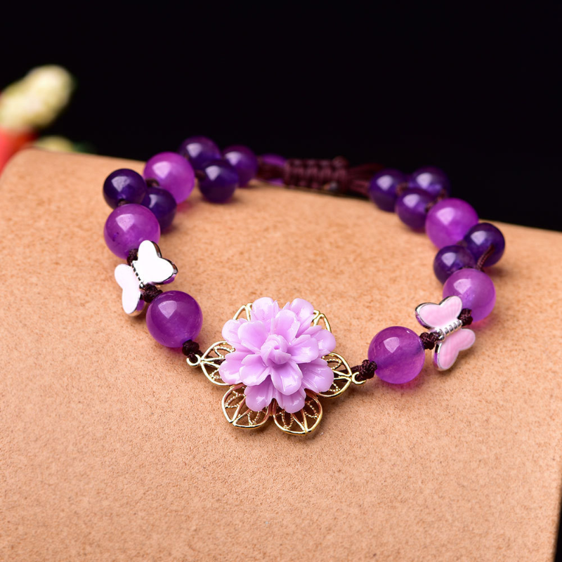 Flower•Butterfly Agate Bracelet
