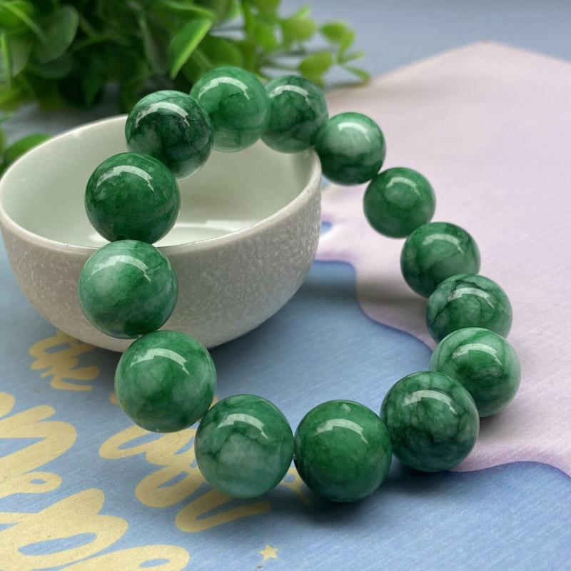 Dry green • Quartzite Jade bracelet