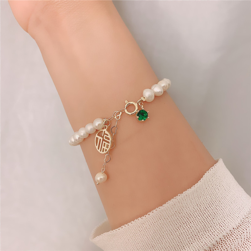 'Lucky Girl'  • Pearl Crystal Bracelet